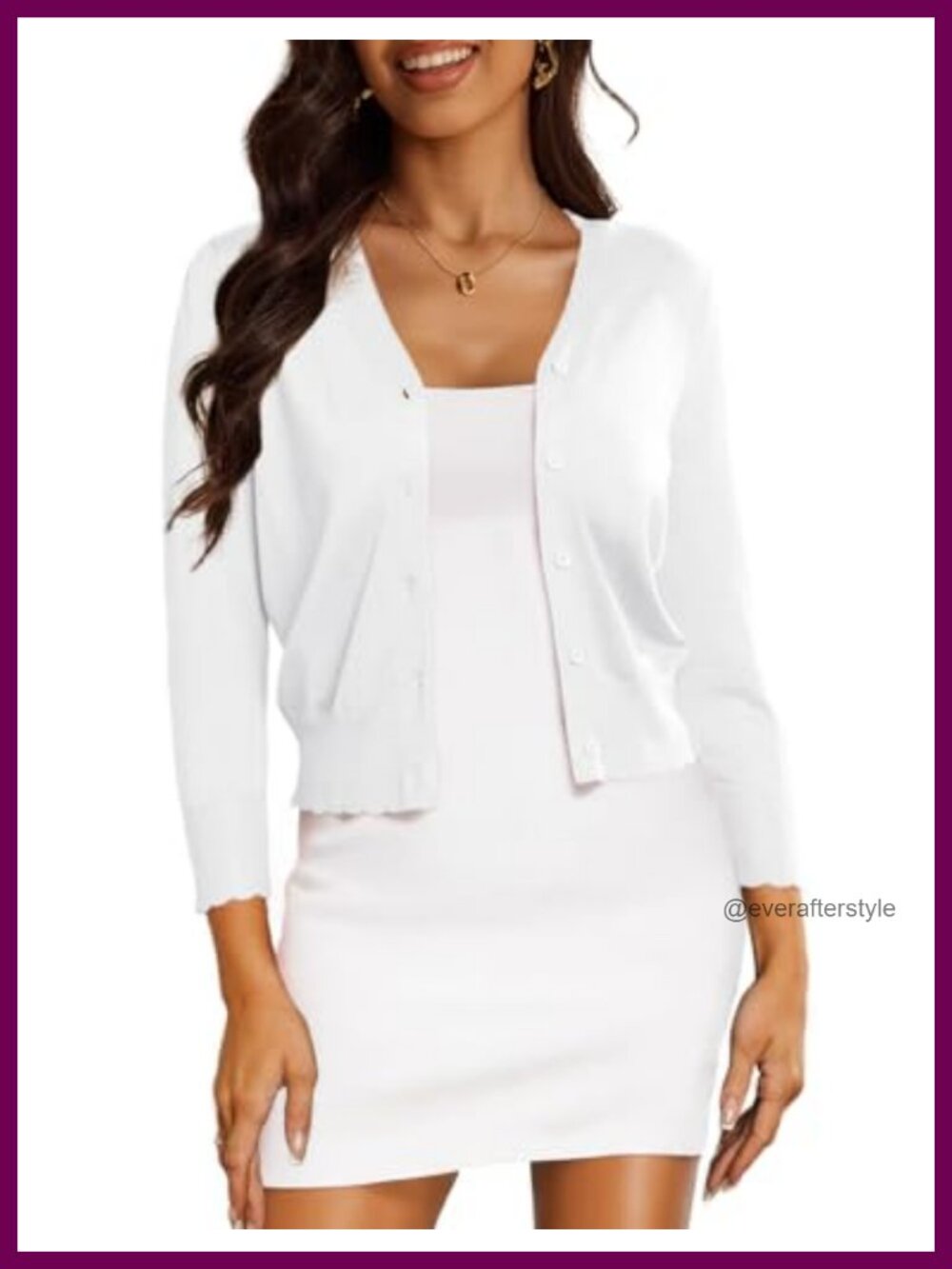 Women's Cropped Cardigan 3/4 Sleeve Bolero Shrug Lightweight Knit Sweater